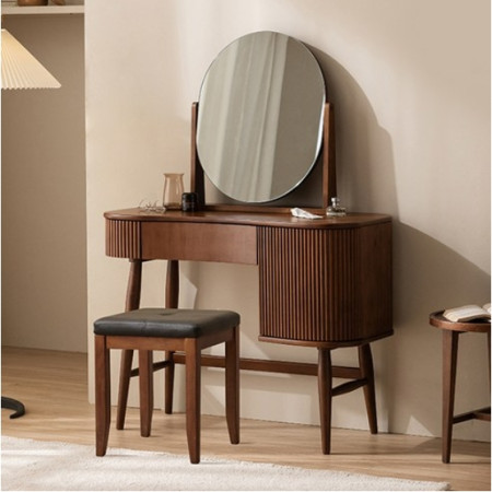 잉글랜더 첼로 원목 템바보드 콘솔 수납 화장대 + 거울 + 스툴 세트