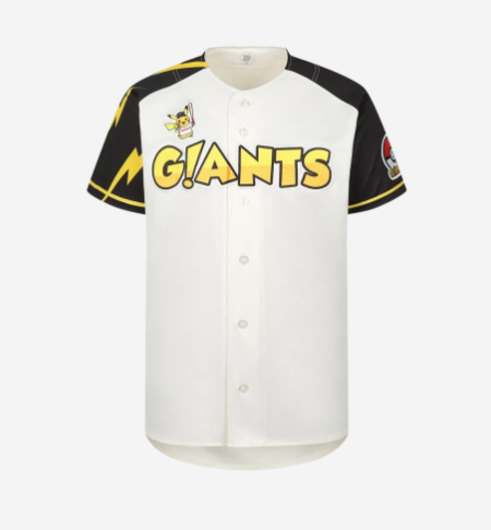 롯데 자이언츠 x 포켓몬 피카츄 유니폼 화이트 블랙 (논 마킹 버전)