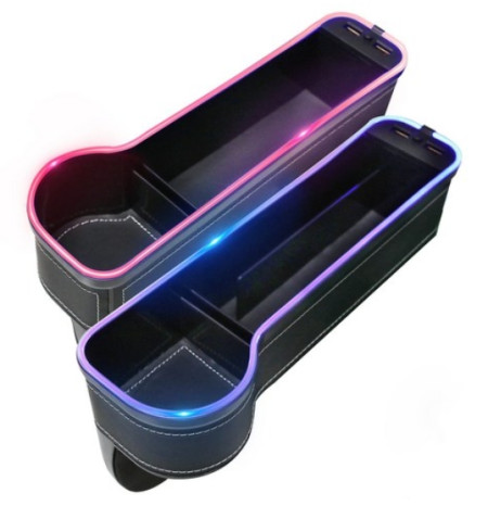 클리커스 차량용 멀티 틈새 수납 컵홀더형 QC3.0 USB 충전 사이드 포켓 CK-K400, 블랙(운전석+보조석), 2개